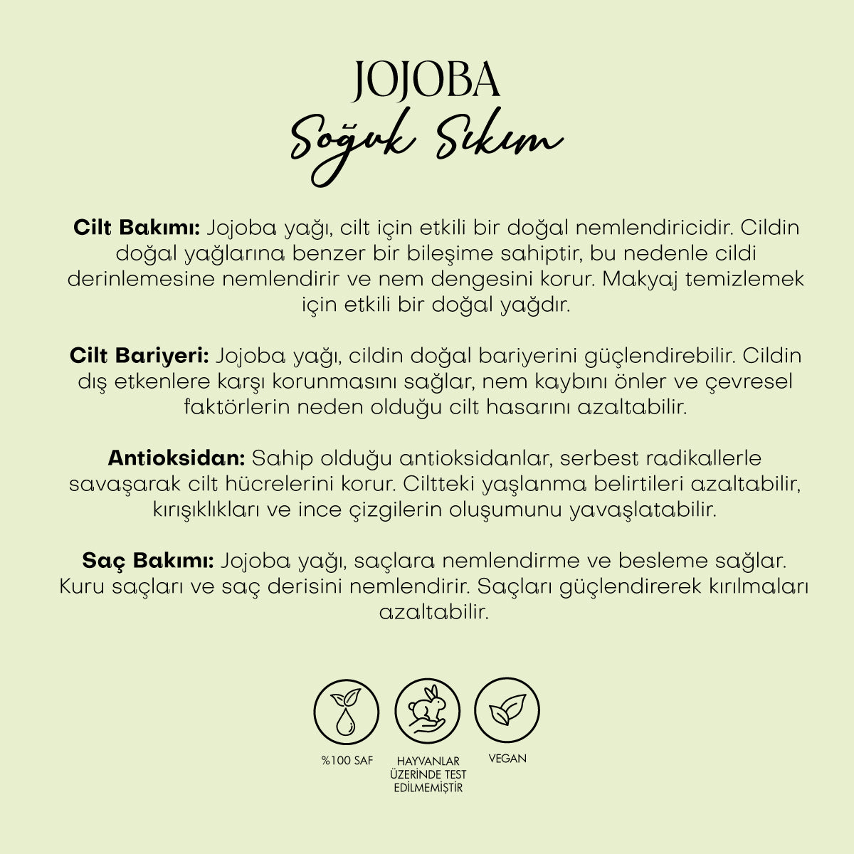 Jojoba Yağı - Soğuk Sıkım (50 ml)