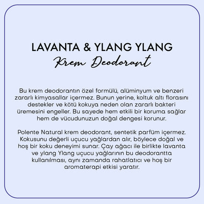 Lavanta &amp; Ylang Ylang Krem Deodorant (50 ml)