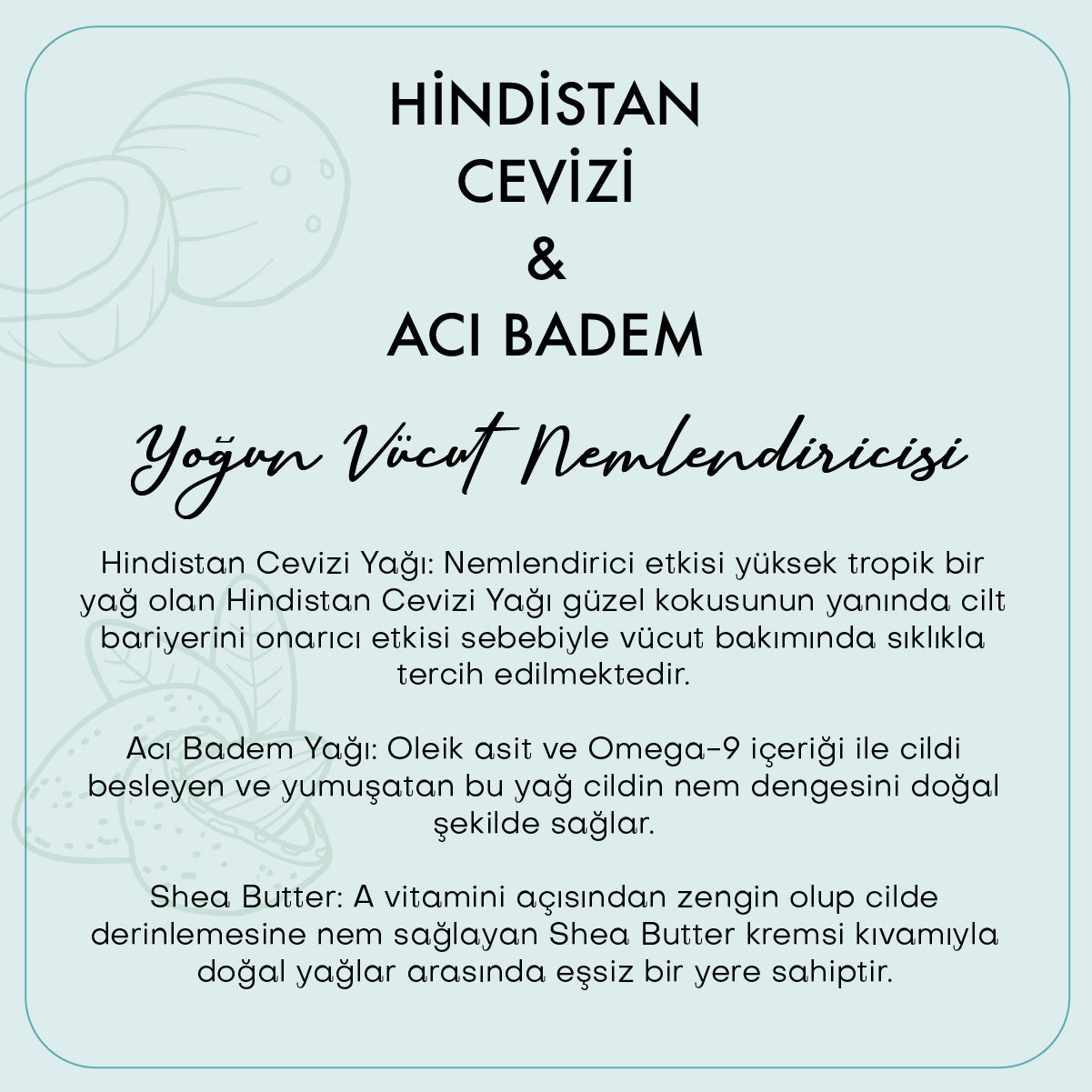 Hindistan Cevizi &amp; Acı Badem Body Butter / Yoğun Vücut Nemlendiricisi (100 ml)