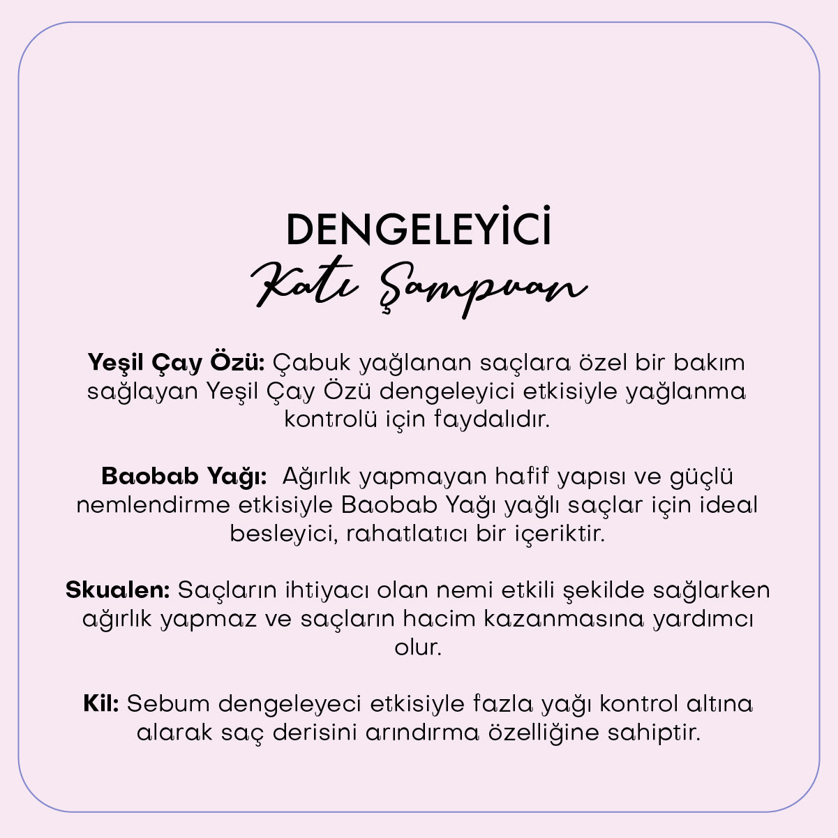 Dengeleyici Katı Şampuan / Yağlı Saçlar (110 gr)