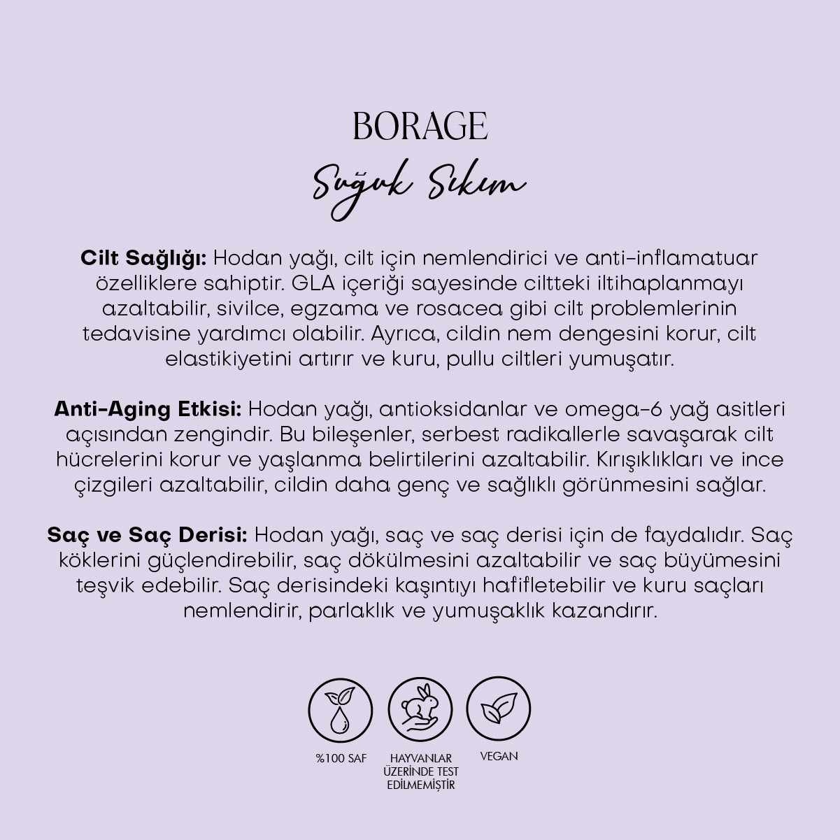 Borage (Hodan) Yağı - Soğuk Sıkım (30 ml)