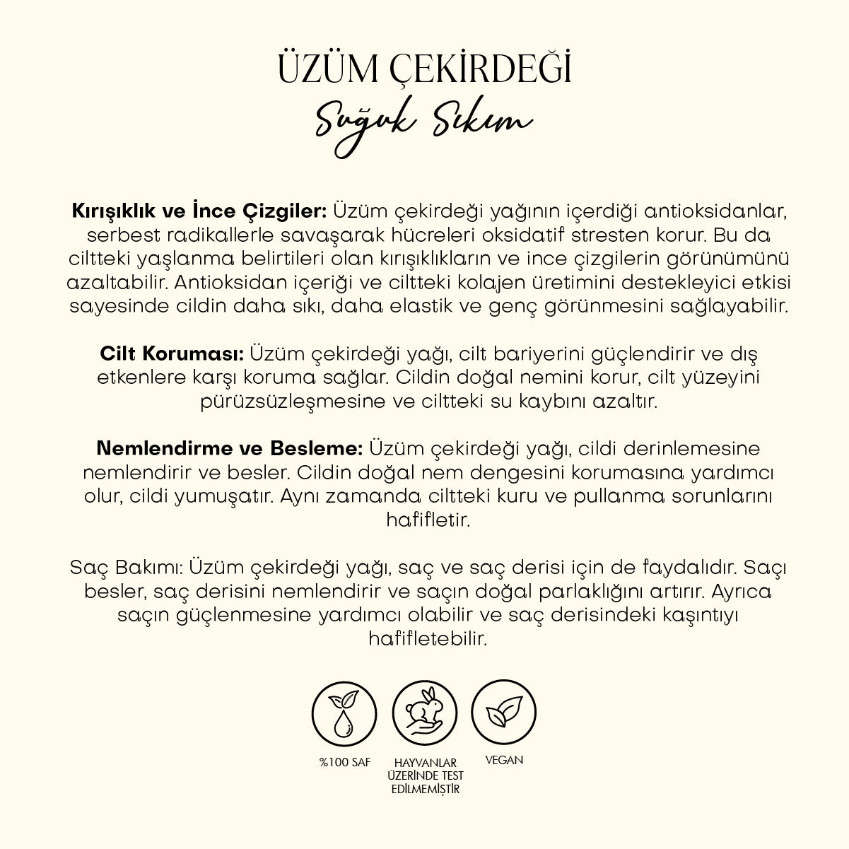 Üzüm Çekirdeği Yağı - Soğuk Sıkım (50 ml)