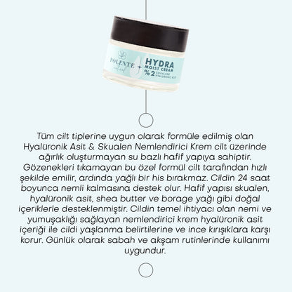 HYDRA MOIST CREAM - Moisturizing Cream Containing Hyaluronic Acid &amp;amp; Squalene